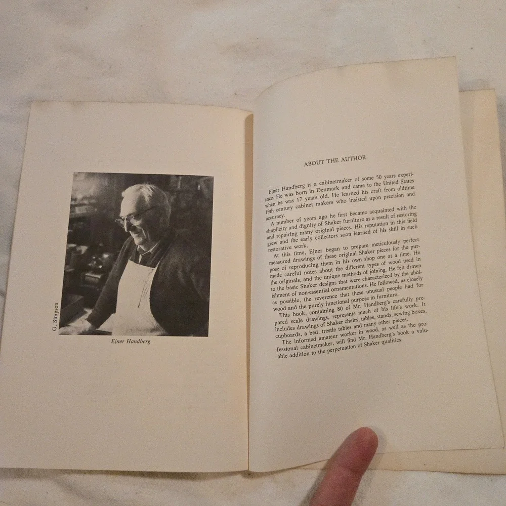 VTG Ejner Handberg Shop Drawings Of Shaker Furniture Woodenware Yellow Book 1973